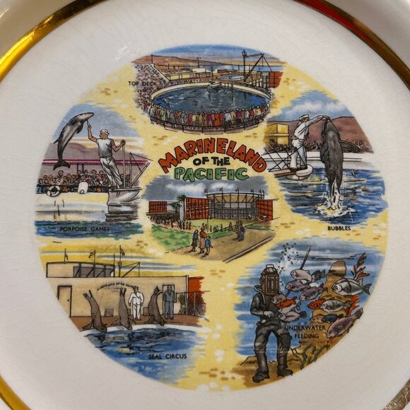 Marineland of the Pacific Large Ceramic Decorative Collectible Souvenir Plate - Picture 2 of 7